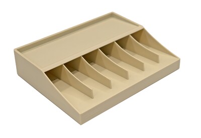 CONTROLTEK Single Level Rack, 6 Compartments, Beige (500014)