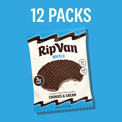 Rip Van Wafels Cookies and Cream Stroopwafels, 1.16 oz., 12 Packs/Box, 12/Box (RVW00388)