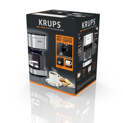 Krups Simply Brew 5-Cups Automatic Drip Coffee Maker, Stainless Steel (KM202855)