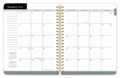 2026 BrownTrout 6.5" x 7.75" Calendar Year Weekly Planner, Black (9798330707898)