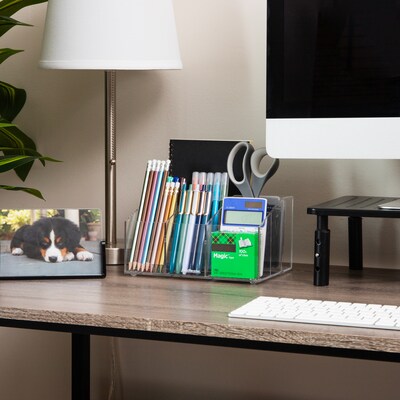 Mind Reader 7-Compartment Acrylic Desk Tray, Clear (AORG-CLR)