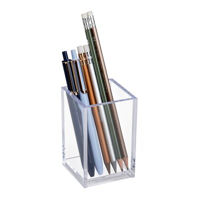 Mind Reader Plastic Pen Cup Holder, Clear (ACPEN-CLR)