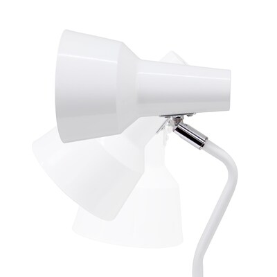 Simple Designs Sleek Essentials LED Desk Lamp, 15.2", with USB Ports, White (LD1072-WHT)