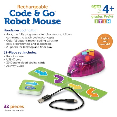 Learning Resources Rechargeable Code & Go Robot Mouse (LER2873)