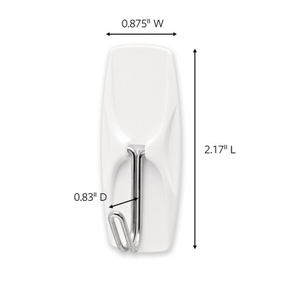 Command Damage Free Medium Hook, 2 lb, White, 7/pack (17065-VPES)