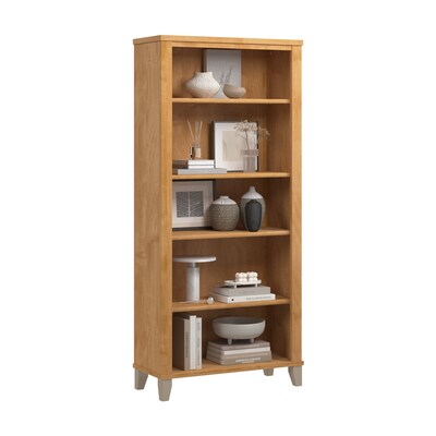 Bush Furniture Somerset 65H 5-Shelf Bookcase with Adjustable Shelves, Maple Cross Laminate (WC81465)