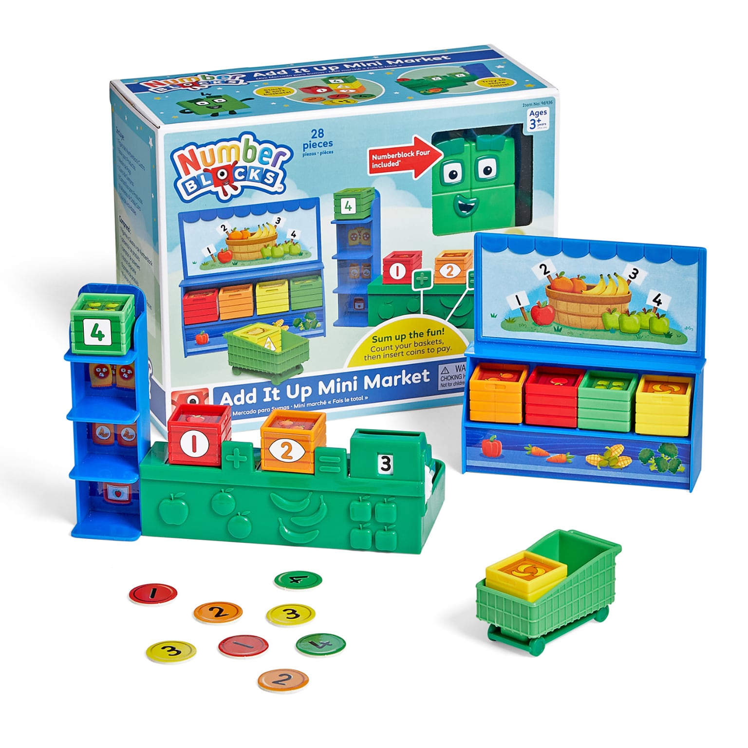 hand2mind Numberblocks Add It Up Mini Market Figure Playset (96936)