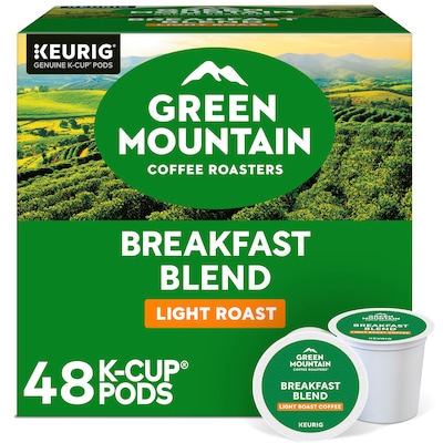 Green Mountain Coffee Roasters Breakfast Blend Coffee Keurig® K-Cup® Pods, Light Roast, 48/Box (81909/15170)