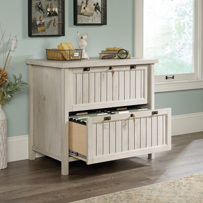 Sauder Costa Commercial 2-Drawer Lateral File Cabinet, Letter/Legal Size, Lockable, 33"W x 22"D, Chalked Chestnut (420040)