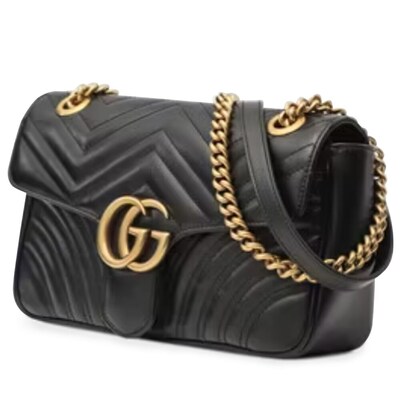Gucci GG Marmont Quilted Bag - (Small) - (Black Leather)