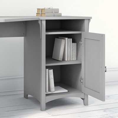 Bush Furniture Salinas 55"W Corner Desk with Lateral File Cabinet and 5 Shelf Bookcase, Cape Cod Gray (SAL013CG)