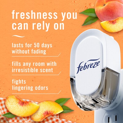 Febreze Plug In Oil Warmer Refill, Juicy Summer Peaches Scent, 0.87 oz., 2/Pack (21135)