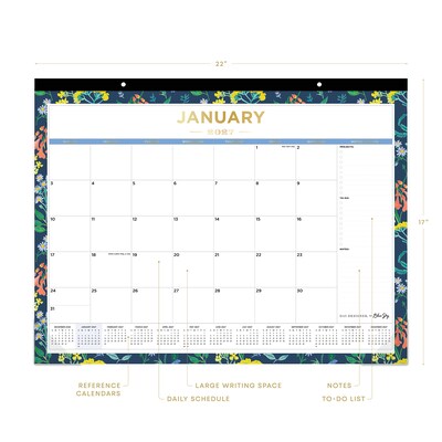2027 Blue Sky Day Designer Meadow Blue 22 x 17 Monthly Desk Pad Calendar (148689-27)