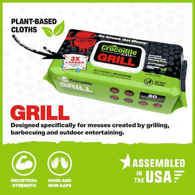 Crocodile Cloth Grill Cleaning Cloths, 15 x 10, 80/Pack (6600-080)