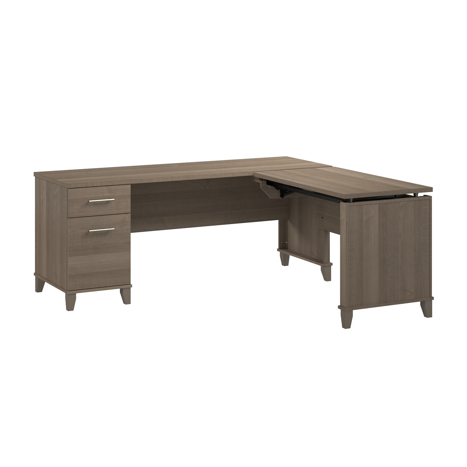 Bush Furniture Somerset 72W 3 Position Sit to Stand L Shaped Desk, Ash Gray (SET014AG)