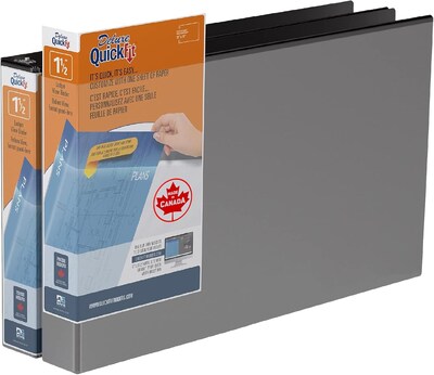 Davis Group QuickFit Heavy Duty 1 1/2 3-Ring Standard Binders, D-Ring, Black, 2/Pack (94021-02)