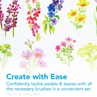 Princeton Watercolor Synthetic Floral Brush Set, Assorted, 5/Pack (PBXPFLORALSET1)