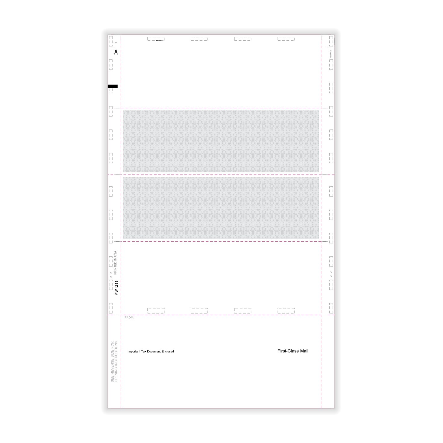 ComplyRight W-2 Blank Tax Form, Horizontal, with Backer Instructions, Pressure-Seal, 4-Up, 500/Pack (5227)