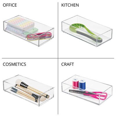 iDesign Clarity Plastic Drawer Organizer, Clear, 3/Set (28984M3)
