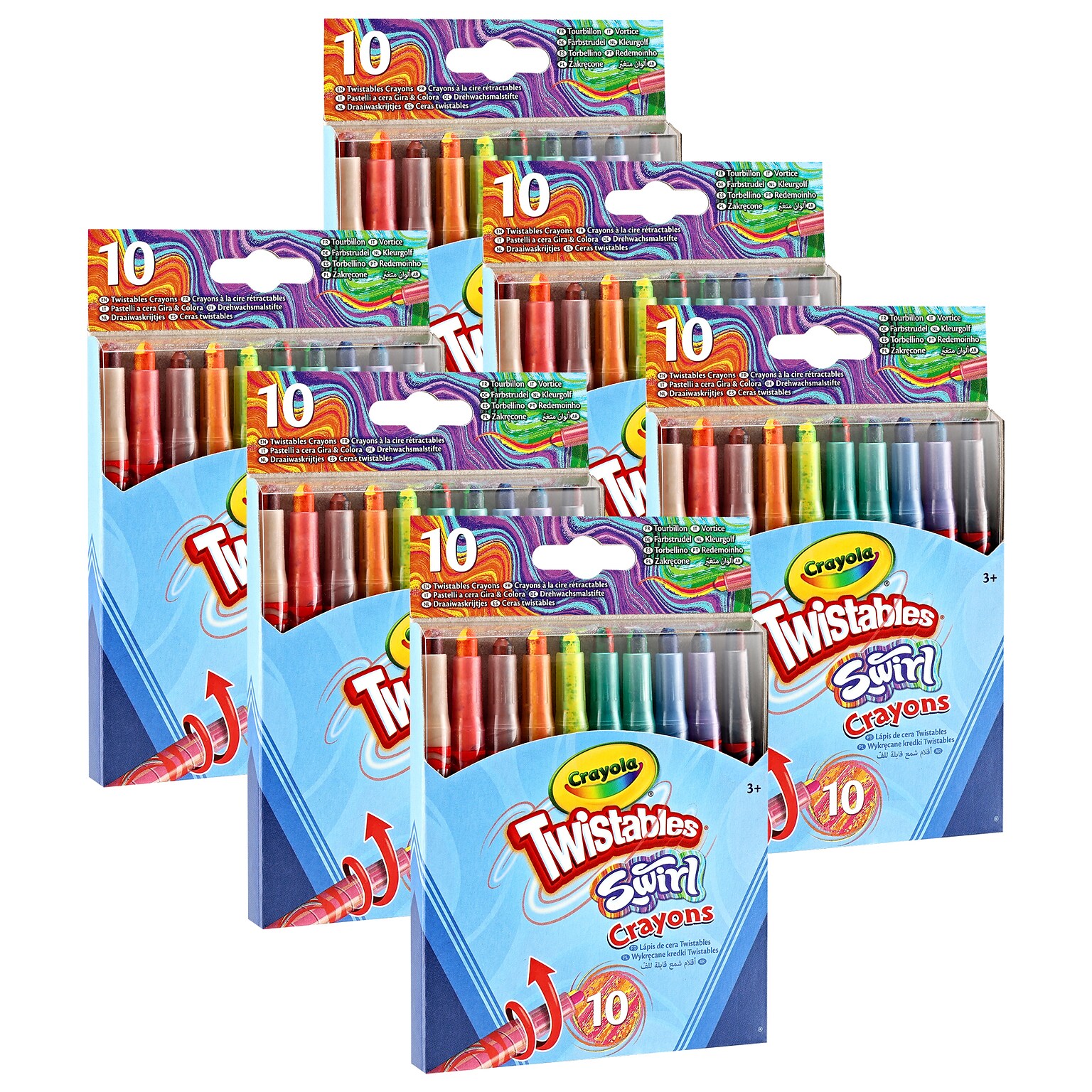 Crayola Swirl Twistable Crayons, Assorted Colors, 10/Pack, 6 Packs/Bundle (BIN523440-6)