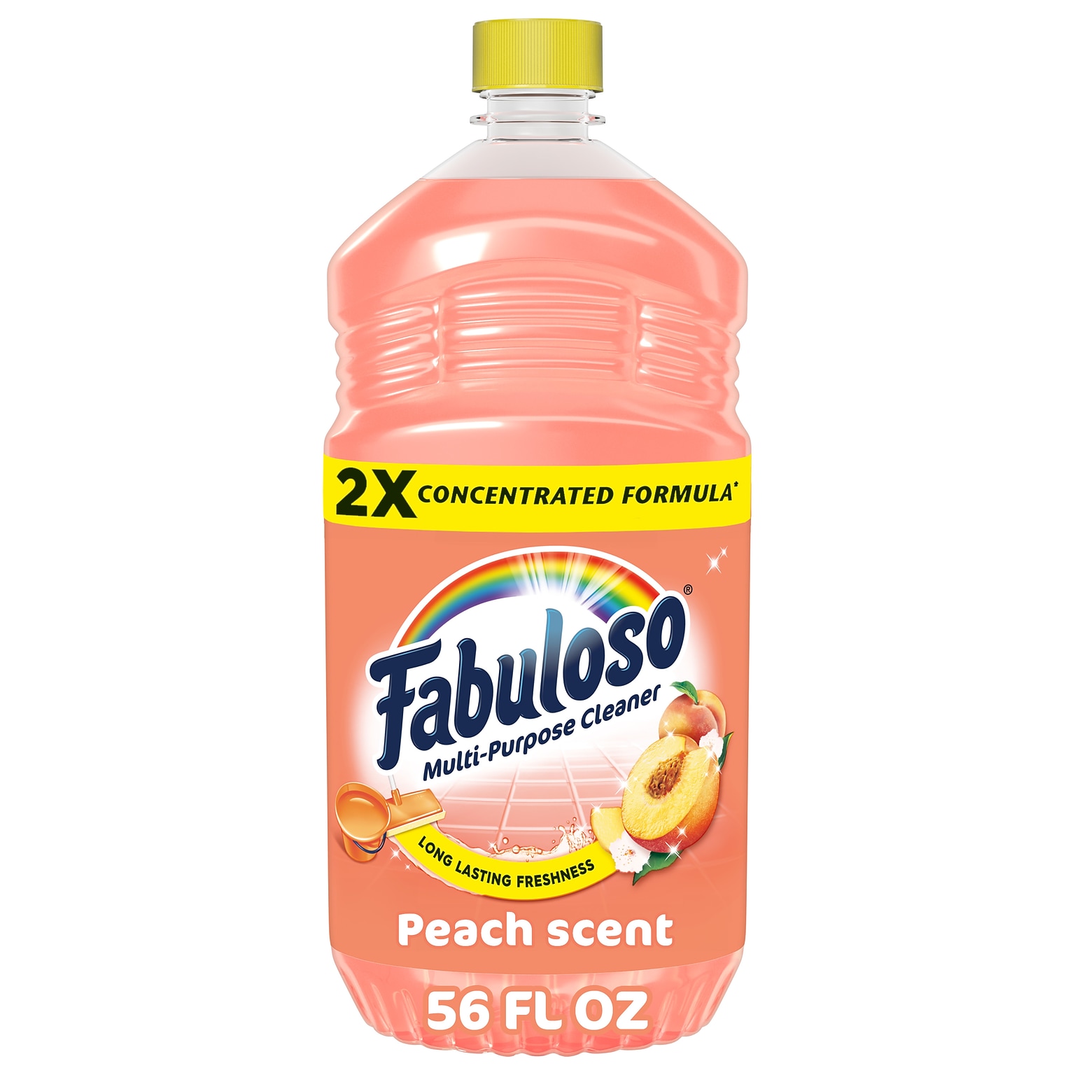 Fabuloso 2X Multi-Purpose Cleaner, No Rinse Floor Cleaner, Long-Lasting Freshness, Peach Scent, Peach (61046751)