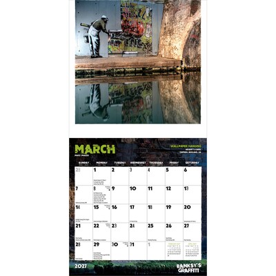 2027 BrownTrout Banksy's Graffiti 7" x 7" Monthly Wall Calendar, Assorted Colors (9798330712991)