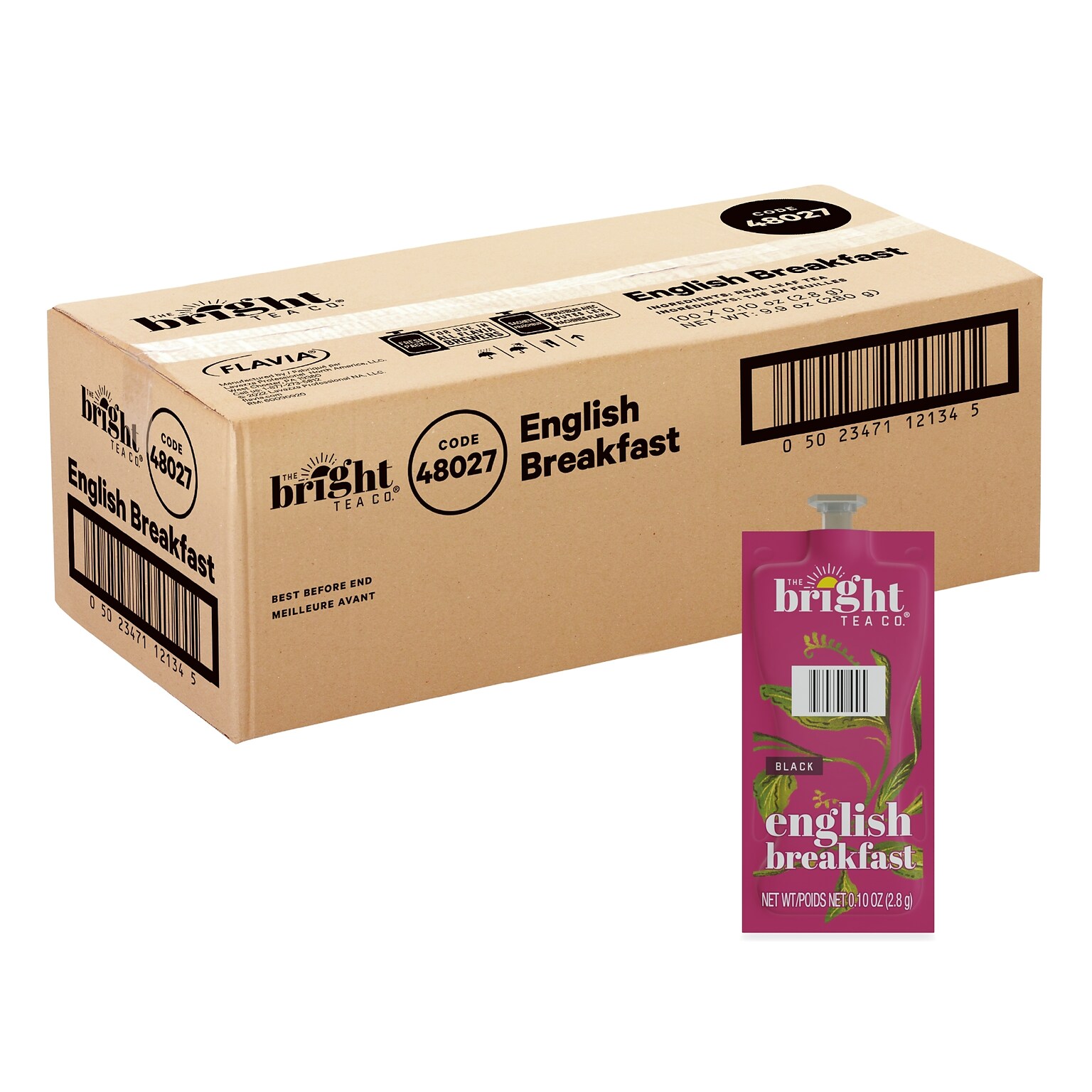 The Bright Tea Co. English Breakfast Black Tea, Flavia Freshpack, 100/Carton (MDRB507)