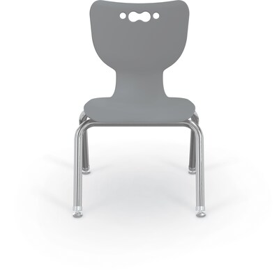 MooreCo 12" Hierarchy Student Chair with 4 Legs, Grey/Chrome Base (703673595322)