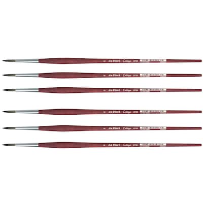 da Vinci COLLEGE Oil and Acrylic Synthetic Bristle, Round Brush, 6/Bundle (DVXVA87306-6)