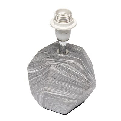 Simple Designs 10.24" LED Table Lamp, Marble Base/White Shade (LT2065-MBL)
