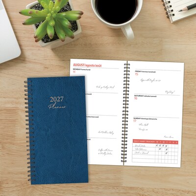 2027 Willow Creek 3.5" x 6.5" Calendar Year Weekly & Monthly Standard Planner, Blue (67338)