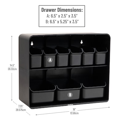 Mind Reader Plastic Organizers, Black (SNACKSHELF-BLK)