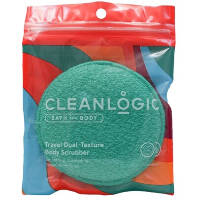 Cleanlogic Exfoliating Round Dual Texture Body Scrubber, 6 Scrubbers/Bag, 16 Bags/Carton