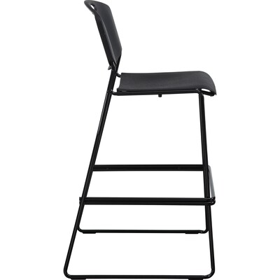 Lorell Heavy-Duty Bistro Stack Chairs, Black, 2/Carton (LLR62535)