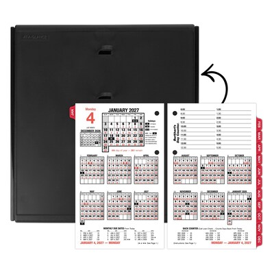 2027 AT-A-GLANCE Burkhart's Day Counter 7.5" x 4.5" Daily Calendar Refill Pages, White/Black (E712-50-27)