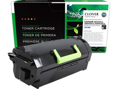 Clover Imaging Group Remanufactured Black High Yield Toner Cartridge Replacement for Lexmark 52D0XA0