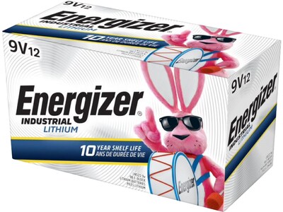 Energizer Industrial 9V Lithium Battery, 12/Pack (LN522)