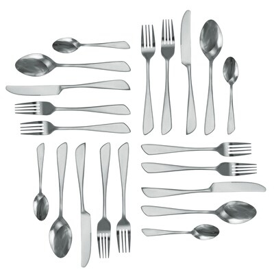 MegaChef Gibbous 937112463M Stainless Steel Flatware Set, 20 Piece (937112463M)