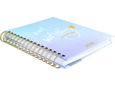 2024 Eccolo Fun Spiral Agenda 7 x 8.63 Weekly Planner, Blue/Purple (RY24-401B)
