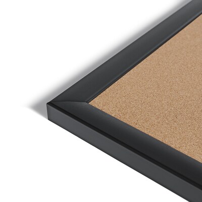 U Brands Cork Bulletin Board, Black Frame, 3' x 3' (2881U00-01)
