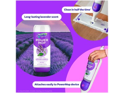 Swiffer PowerMop Floor Cleaner, Lavender Scent, 25.3 Fl. Oz., 2/Pack (08423)
