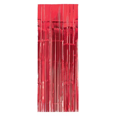 Party City Foil Fringe Curtain, Red (AM24200-40-NS)
