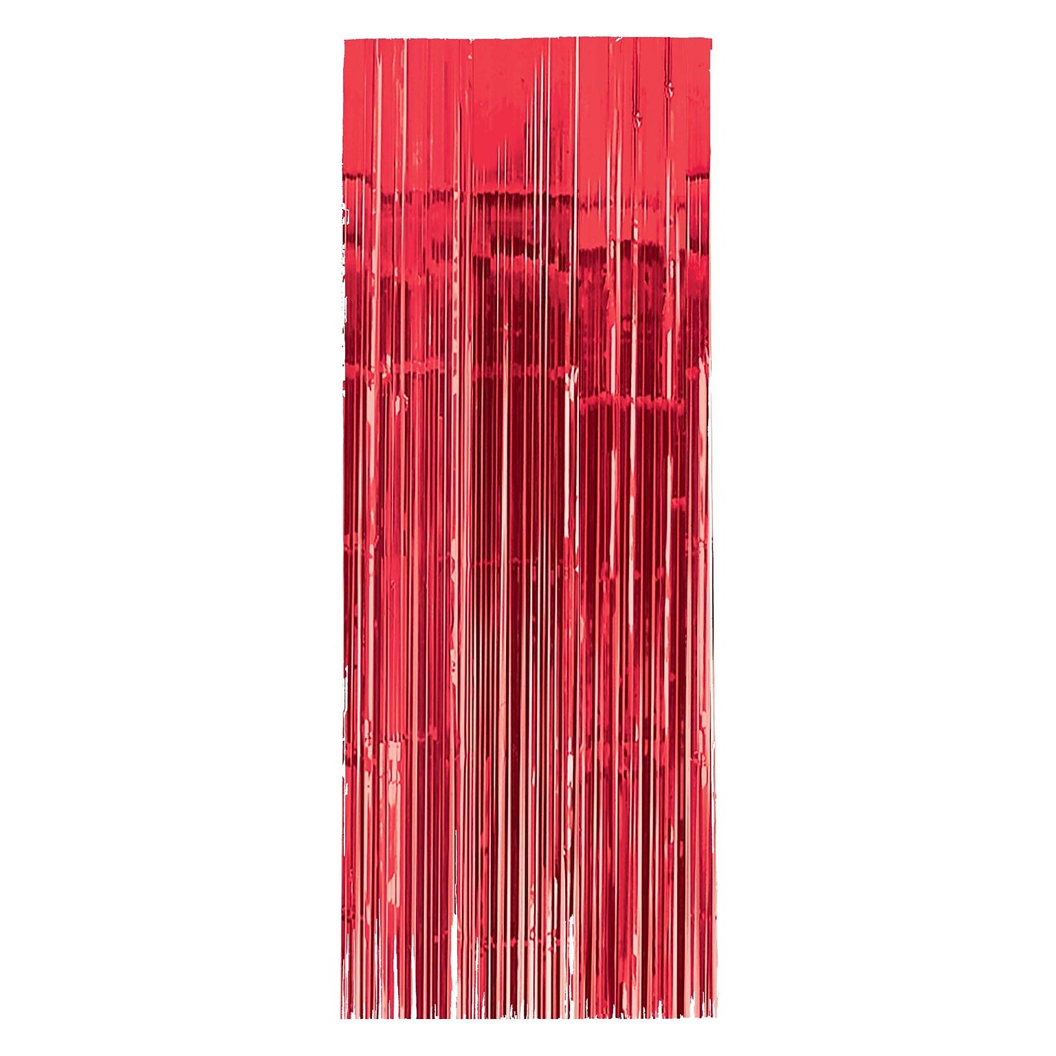 Party City Foil Fringe Curtain, Red (AM24200-40-NS)