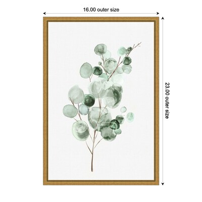 Amanti Art Tender Sprout II (Eucalyptus) by Eva Watts Framed Canvas Wall Art Print, 16" x 23" (A42675040761)