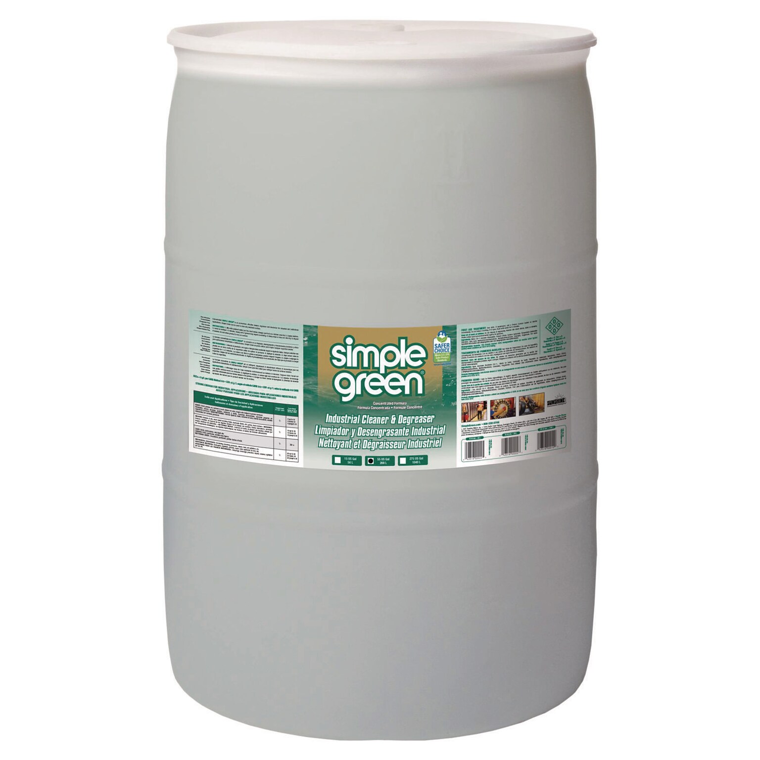 Simple Green Industrial Cleaner and Degreaser, Concentrated, 55 gal Drum (SMP13008)