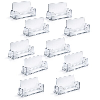 Azar Displays Horizontal Card Holder, 3.625W x 2H, Clear, 10/Pack (252010)
