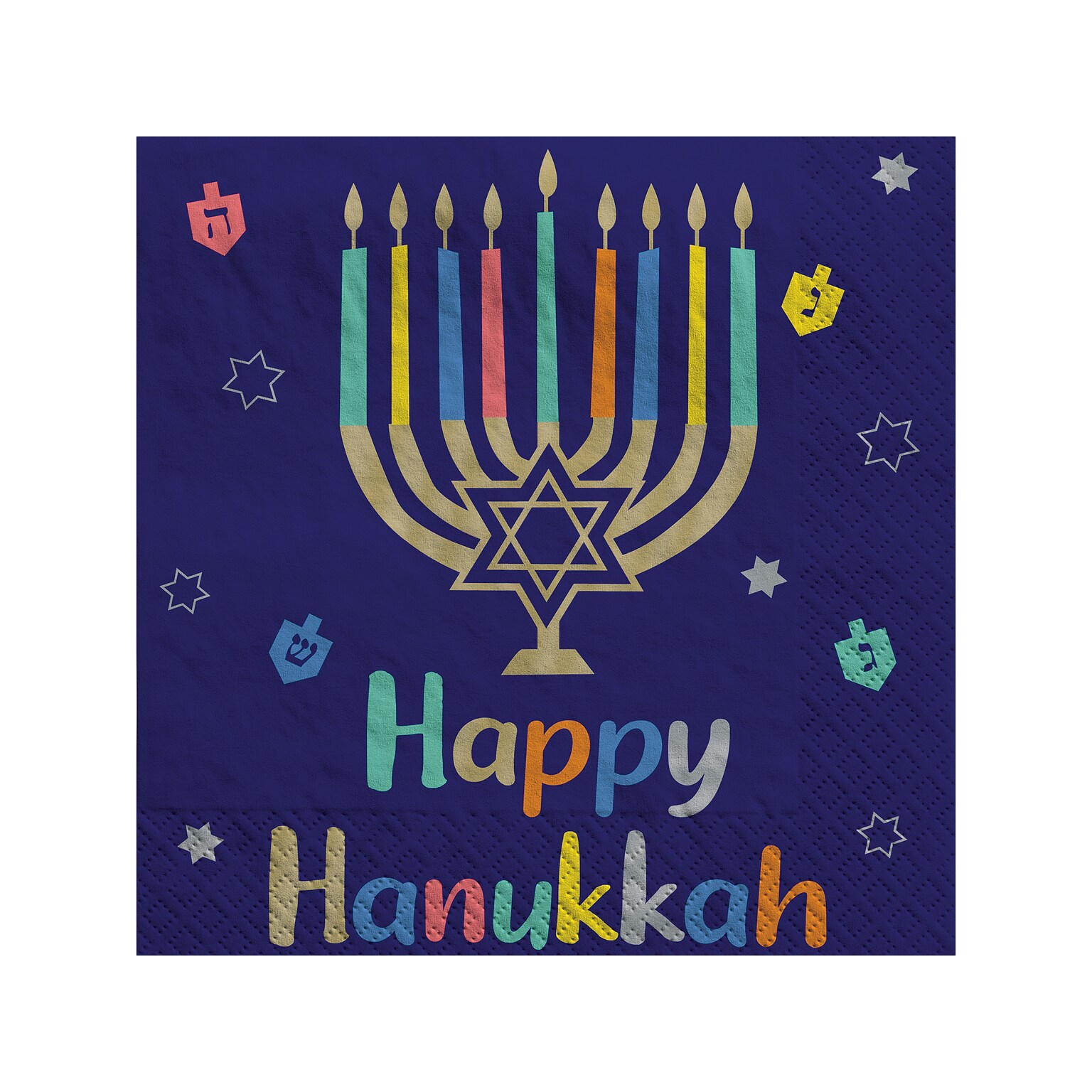 Amscan Hanukkah Joy Luncheon Napkin, Multicolor, 40/Pack, 2 Packs/Carton (712903)
