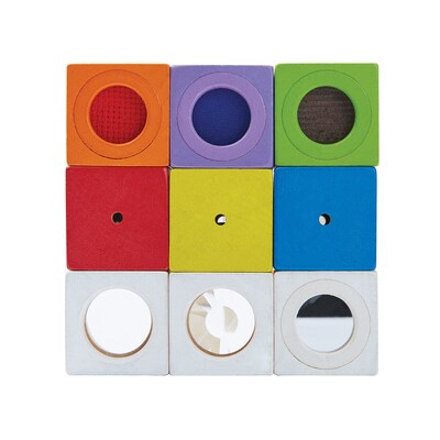 Plan Toys Wooden Activity Blocks, 9 Pieces/Set (PTS5531)