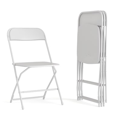 Flash Furniture Hercules™ Plastic Big and Tall Commercial Folding Chair, White, 4/Pack (4LEL3WWH)