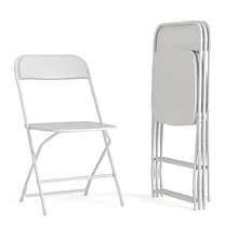 Flash Furniture Hercules™ Plastic Big and Tall Commercial Folding Chair, White, 4/Pack (4LEL3WWH)